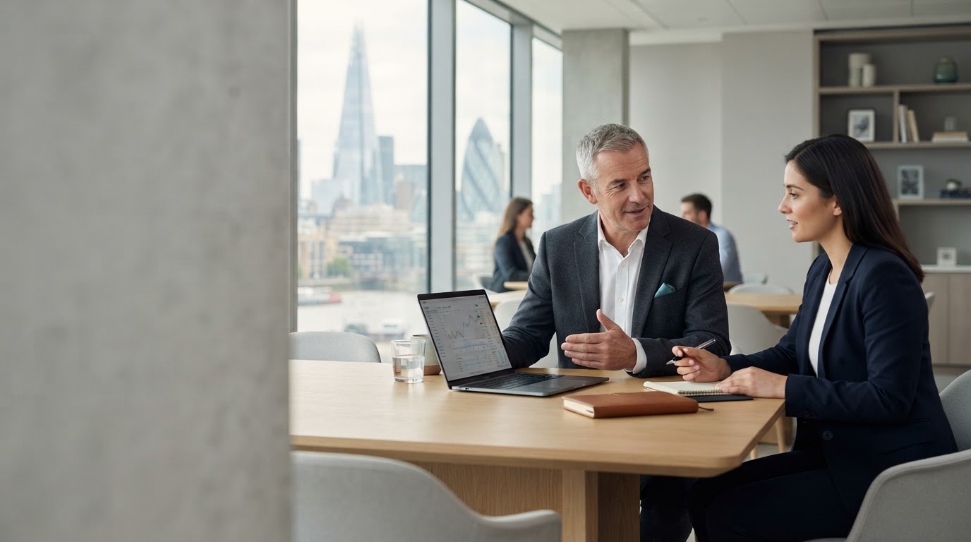 Nirevantis GPT office setting representing calm, professional wealth management